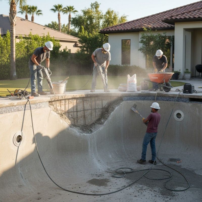 Local Gunite Pool Repair pros at work