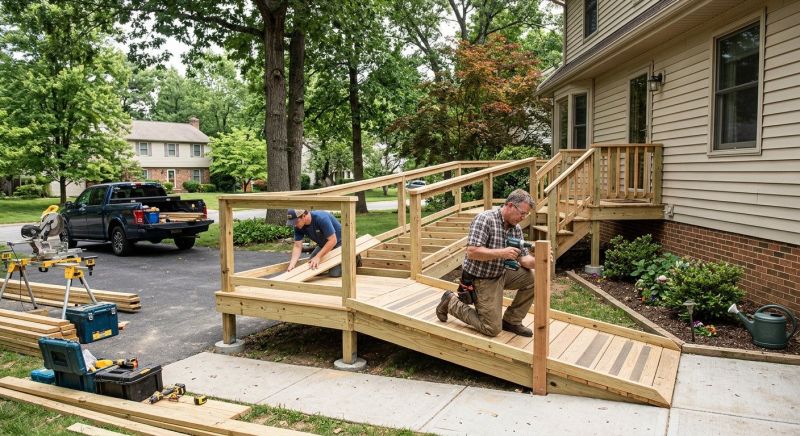 Hardwood Ramp Installation in Conroe, TX
